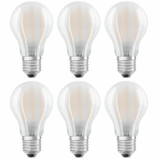 6 x Osram LED Filament Leuchtmittel Classic A60 Birne 11W = 100W E27 matt 1521lm warmweiß 2700K