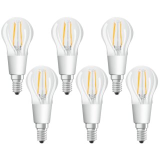 6 x Osram LED Filament Tropfen 5W = 40W E14 klar 470lm GlowDim warmweiß 2200K-2700K DIMMBAR