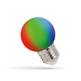 Spectrum LED Leuchtmittel Tropfen Kugel 1W E27 RGB bunt 260°