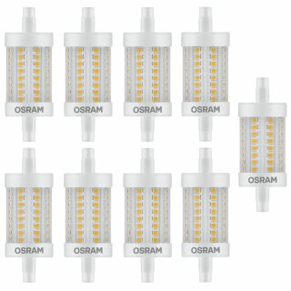9 x Osram LED Leuchtmittel Star Line 78mm 8W = 75W R7s warmweiß 2700K DIMMBAR