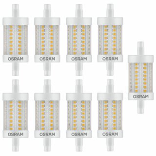 9 x Osram LED Leuchtmittel Star Line 78mm 8W = 75W R7s warmweiß 2700K DIMMBAR