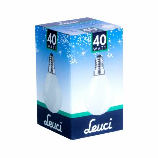 Leuci Glühbirne Tropfen 40W E14 Opal Weiss MATT Glühlampe 40 Watt Kugellampe warmweiß dimmbar