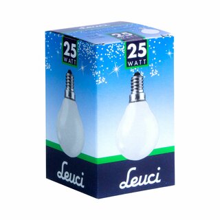 Leuci Glühbirne Tropfen 25W E14 Opal Weiss MATT Glühlampe 25 Watt Kugellampe warmweiß dimmbar