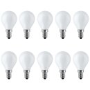 10 x Leuci Glühbirne Tropfen 25W E14 Opal Weiss MATT Glühlampe 25 Watt Kugellampe warmweiß dimmbar