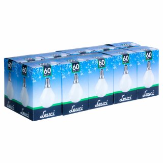 10 x Leuci Glühbirne Tropfen 60W E14 Opal Weiss MATT Glühlampe 60 Watt Kugellampe warmweiß dimmbar