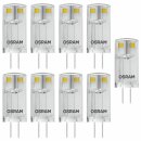 9 x Osram LED Leuchtmittel Stiftsockellampe 0,9W = 10W G4 klar warmweiß 2700K