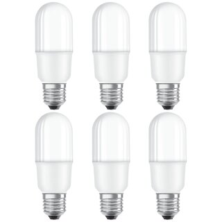 6 x Osram LED Star Stick Leuchtmittel Röhre 8W = 60W E27 matt BLI warmweiß 2700K