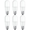 6 x Osram LED Star Stick Leuchtmittel Röhre 8W = 60W E27 matt BLI warmweiß 2700K