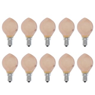 10 x Tropfen Softone Flame Terracotta 25W E14 Glühbirne...