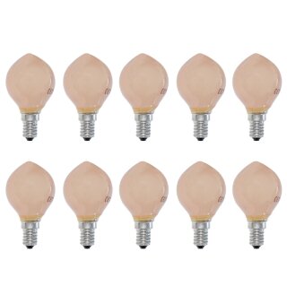 10 x Tropfen Softone Flame Terracotta 25W E14 Glühbirne Glühlampe warmweiß matt 25 Watt Glühbirnen