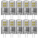 10 x Osram LED Leuchtmittel Stiftsockellampe 2W = 20W G4 klar 12V 200lm warmweiß 2700K 320° DIMMBAR