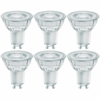 6 x Osram LED Glas Reflektor Star+ PAR16 4,4W = 50W GU10 350lm warmweiß 2700K 36° 3-Stufen-Dimmbar