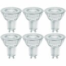 6 x Osram LED Glas Reflektor Star+ PAR16 4,4W = 50W GU10 350lm warmweiß 2700K 36° 3-Stufen-Dimmbar