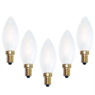 5 x LED Filament Kerze 2W = 25W E14 MATT Glühlampe Glühbirne warmweiß 2700K
