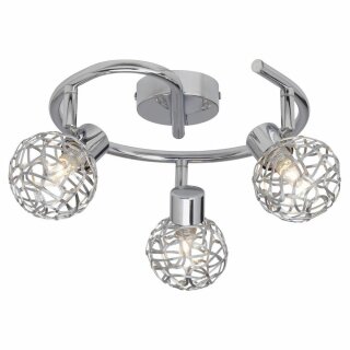 Brilliant Halogen Deckenleuchte Spotrondell Virgo Chrom 3 x 33W 474lm warmweiß 3000K schwenkbar