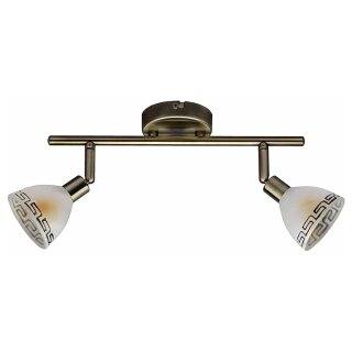 Brilliant Wand- & Deckenleuchte Murcia Messing Antik 2 x 33W G9 Halogen 916lm warmweiß 2800K schwenkbar