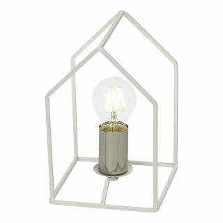 Brilliant Tischleuchte Home Weiß Silber max. 60W E27 ohne Leuchtmittel mit Schalter