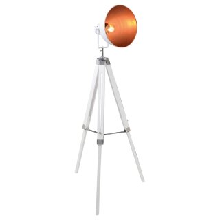 Näve Stehleuchte Christie Weiß 153cm Metall Holz max. 40W E27 ohne Leuchtmittel verstellbar