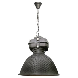 Brilliant Pendelleuchte Mallet Edelstahl gebürstet Industrie max. 60W E27 ohne Leuchtmittel kürzbar