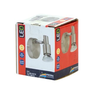 Briloner LED Wand- & Deckenleuchte Spot Nickel matt 3W GU10 250lm warmweiß 3000K schwenkbar