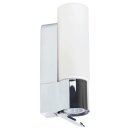 Brilliant Badleuchte Wandleuchte Morris Chrom Weiß IP44 max. 40W E14 ohne Leuchtmittel mit Steckdose
