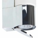 Brilliant Badleuchte Wandleuchte Morris Chrom Weiß IP44 max. 40W E14 ohne Leuchtmittel mit Steckdose