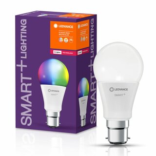 Ledvance LED Smart+ Birne 9W = 60W B22d matt 806lm RGBW 2700K-6500K Dimmbar Amazon Alexa & Google ZigBee