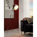 Eglo Stehlampe Dreibein Chester Schwarz/Kupfer max. 60W E27 ohne Leuchtmittel schwenkbar Zugschalter