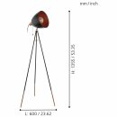 Eglo Stehlampe Dreibein Chester Schwarz/Kupfer max. 60W E27 ohne Leuchtmittel schwenkbar Zugschalter