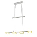 Brilliant LED Pendelleuchte Dorena Chrom/Weiß 70cm 4 x 5W 1600lm Warmweiß 3000K höhenverstellbar