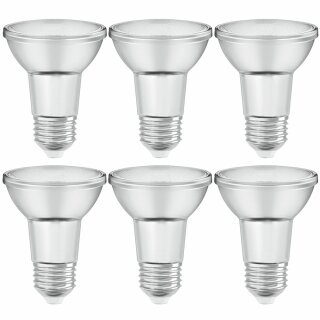 6 x Osram LED Leuchtmittel PAR20 Reflektor 5W = 50W E27 345lm warmweiß 2700K 36° DIMMBAR