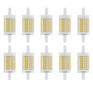 10 x Osram LED Leuchtmittel 78mm Stab 11,5W = 100W R7s klar 1521lm warmweiß 2700K 360° DIMMBAR