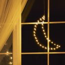 LED Weihnachten Fensterdeko Glühwürmchen Mond schwarz warmweiß für 3 x AA Batterie