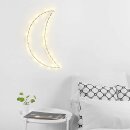 LED Weihnachten Fensterdeko Glühwürmchen Mond schwarz warmweiß für 3 x AA Batterie