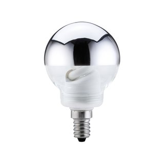 Paulmann ESL Energiesparlampe Globe G60 7W = 25W E14 Kopfspiegel silber warmweiß 2700K