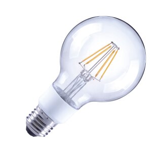 Arteko LED Filament Leuchtmittel G80 Globe 4,5W = 40W E27 klar 470lm 827 warmweiß 2700K DIMMBAR