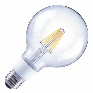 Arteko LED Filament Leuchtmittel G95 Globe 7W = 60W E27 klar 810lm 827 warmweiß 2700K DIMMBAR