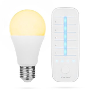 Smartwares LED Smart Leuchtmittel Birne 7W = 45W E27 opal 555lm 2700K-6500K Dimmbar mit Fernbedienung