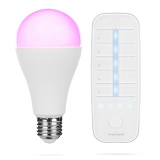 Smartwares LED Birne SmartHome Pro 7W E27 opal 555lm RGBW Dimmbar Farbwechsel mit Fernbedienung