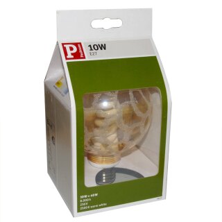 Paulmann ESL Energiesparlampe Globe G100 10W = 40W E27 Krokoeis gold warmweiß 2700K