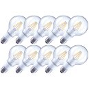 10 x Arteko LED Filament Leuchtmittel G80 Globe 4,5W = 40W E27 klar 470lm 827 warmweiß 2700K DIMMBAR