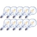 10 x Arteko LED Filament Leuchtmittel G80 Globe 4,5W = 40W E27 klar 470lm 827 warmweiß 2700K DIMMBAR