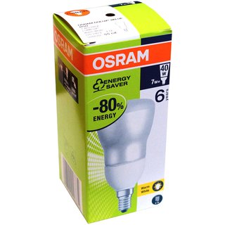 Osram Energiesparlampe Reflektor R50 7W = 40W E14 Matt Dulux Value warmweiß 2700K