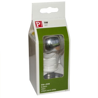 Paulmann ESL Energiesparlampe AGL 9W = 25W E27 Kopfspiegel silber warmweiß 2700K