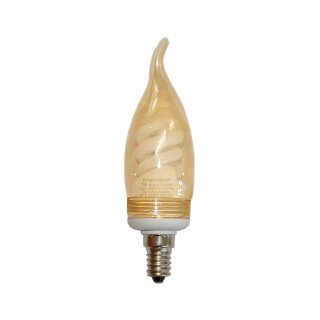 Paulmann ESL Energiesparlampe Kerze 7W = 25W E14 Windstoß Cosy gold warmweiß 2500K