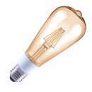 10 x Arteko LED Filament Leuchtmittel Edison ST64 7W = 54W E27 klar Bernstein 720lm extra warmweiß 2400K DIMMBAR
