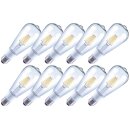 10 x Arteko LED Filament Leuchtmittel Edison ST64 7W = 60W E27 klar 810lm 827 warmweiß 2700K DIMMBAR