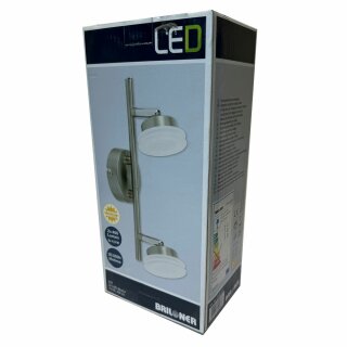 Briloner LED Wandlampe Deckenleuchte Stone Nickel matt 2 x.4,5W 800lm warmweiß 3000K