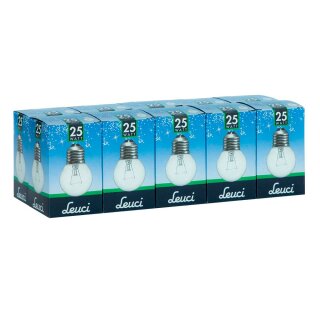 10 x Leuci Glühbirne Tropfen 25W E27 klar Glühlampe Glühbirnen Glühlampen warmweiß dimmbar