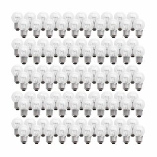 100 x Leuci Glühbirne Tropfen 25W E27 klar Glühlampe Glühbirnen Glühlampen warmweiß dimmbar